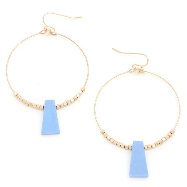 GEOMETRIC SHAPE BEADED ROUND DANGLE EARRING