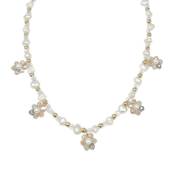 FLOWER BEADED NECKLACE