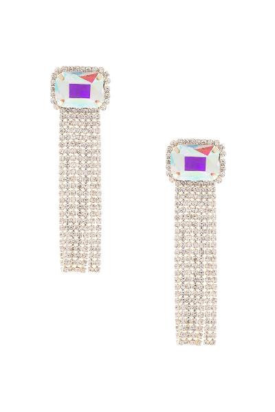 RHINESTONE RADIANT TASSEL EARRING
