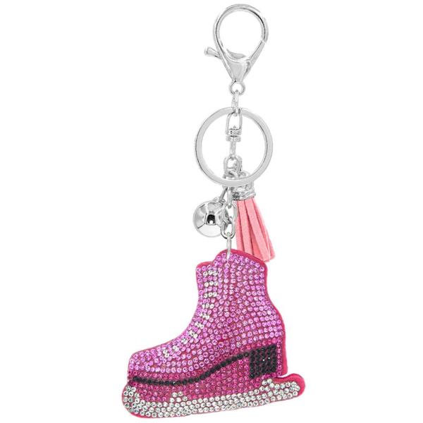 RHINESTONE FIGURE SKATE KEYCHAIN