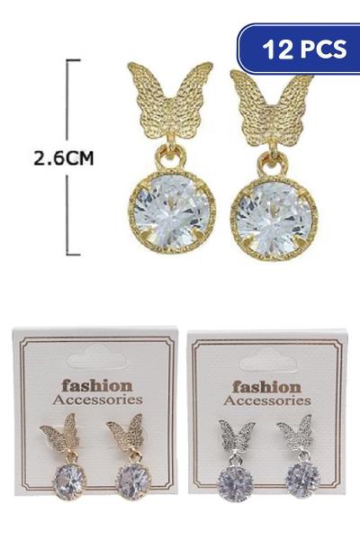 FASHION BUTTERFLY STONE DANGLE EARRING (12 UNITS)