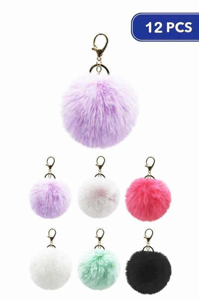 FASHION POMPOM KEY CHAIN (12 UNITS)