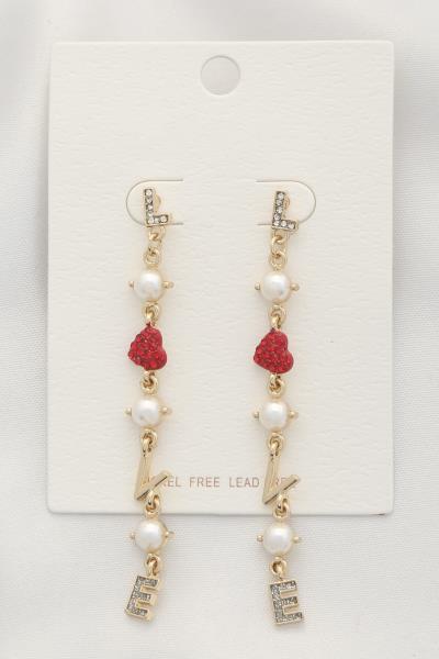 LOVE HEART DANGLE EARRING