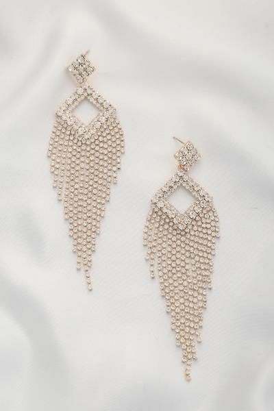 RHINESTONE DANGLE EARRING