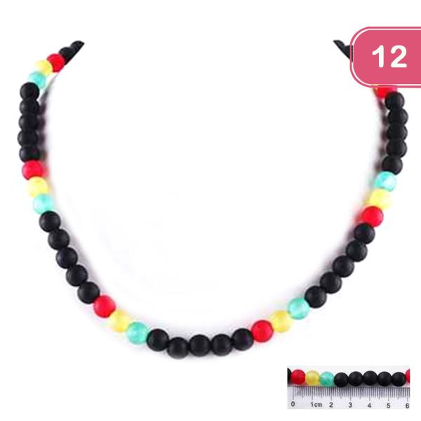 FASHION BEAD NECKLACE (12 UNITS)