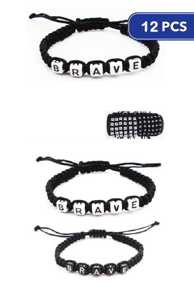 FASHION BRAVE THREAD BRACELET 12 UNITS