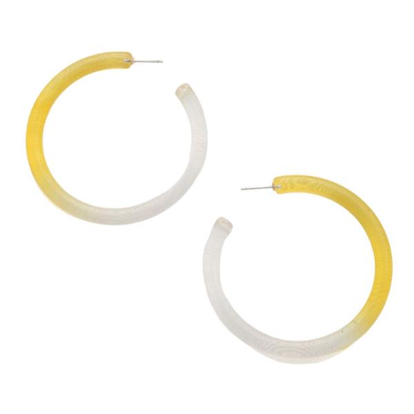 TWO TONE OPEN HOOP EARRING