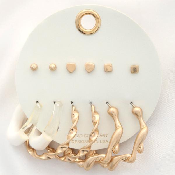 METAL ASSORTED EARRING SET