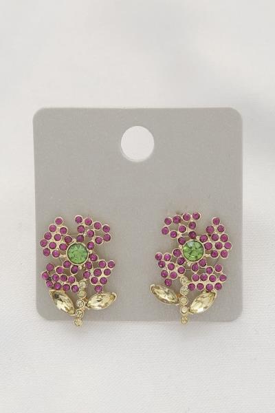 FLOWER BEADED POST EARRING