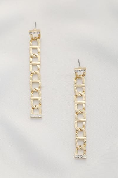 OVAL LINK METAL DANGLE EARRING