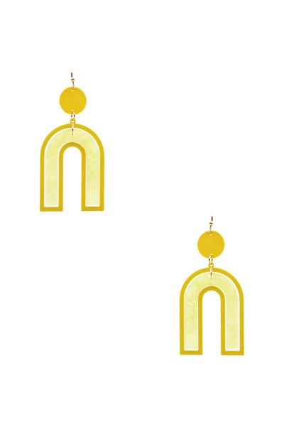 COLOR ACRYLIC U DANGLE EARRING