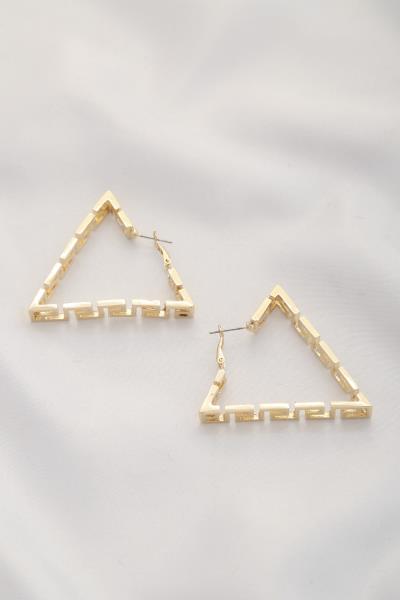 GREEK PATTERN TRIANGLE SHAPE EARRING