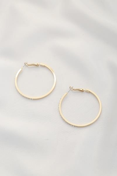 RHINESTONE EDGE HOOP EARRING