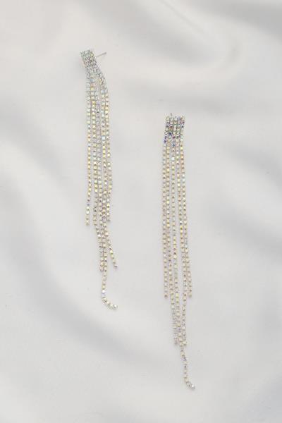 RHINESTONE DANGLE EARRING