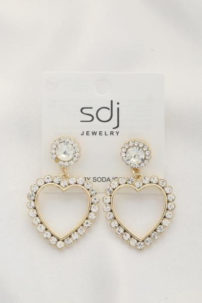 HEART CRYSTAL DANGLE EARRING