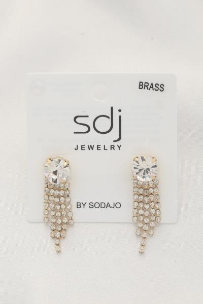 SODAJO CRYSTAL CHAIN DANGLE EARRING