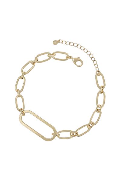 OVAL CASTING ACCENT / CLIP CHAIN BRACELET