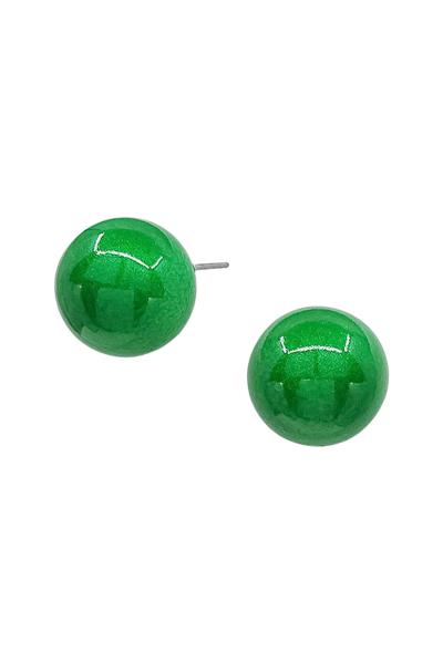 METALIC COLOR COAT 15MM BALL POST EARRING
