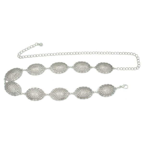 SOUTH WESTERN OVAL LINKED CONCHO CHAIN BELT