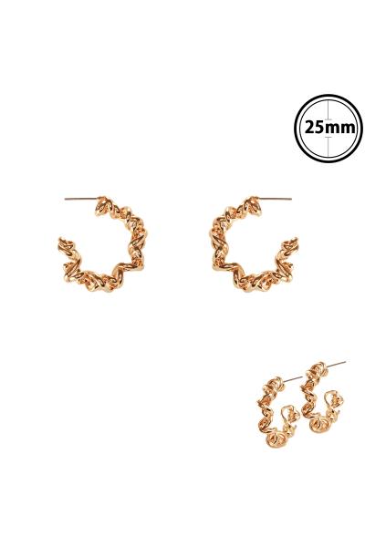 METAL GEOMETRIC HOOP ROUND EARRING