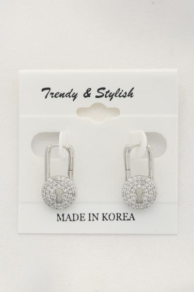 CRYSTAL LOCK DANGLE EARRING