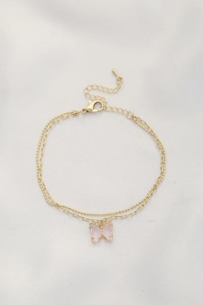 BUTTERFLY CHARM METAL BRACELET