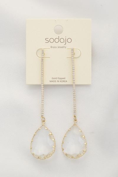 SODAJO TEARDROP CRYSTAL DANGLE EARRING