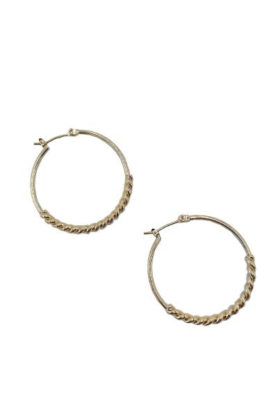 14K GOLD DIPPED PIN CATCH HOOP EARRING