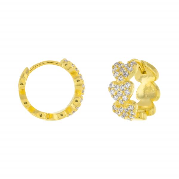 HEART RHINESTONE 13MM HUGGIE EARRING