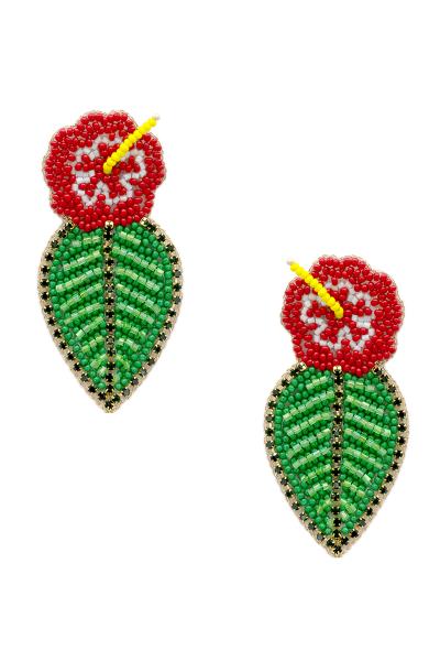 FLOWER AND PETAL DANGLE EARRING