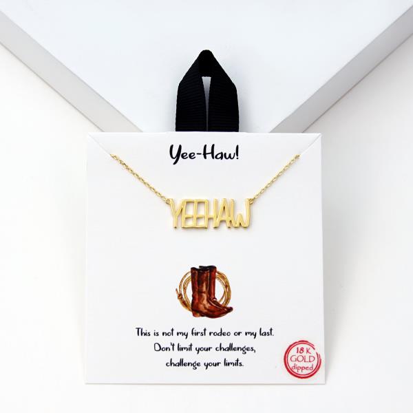 18K GOLD RHODIUM DIPPED YEE-HAW! NECKLACE