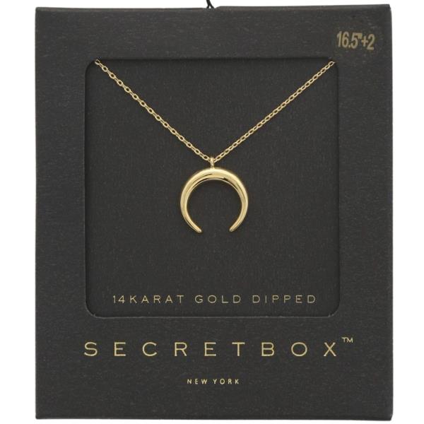 CRESCENT MOON CHARM 14 KARAT GOLD DIPPED NECKLACE