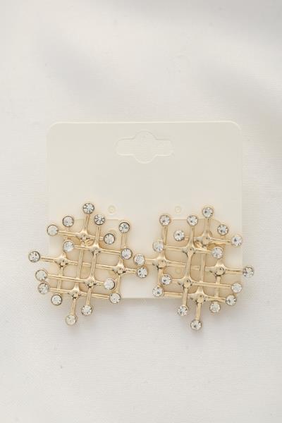 RHINESTONE METAL EARRING
