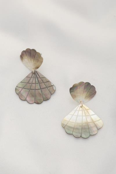 DOUBLE SEASHELL DANGLE EARRING