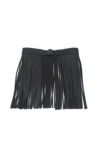 FAUX LEATHER TASSEL SKIRT BELT