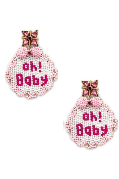 SEED BEAD OH BABY DANGLE EARRING