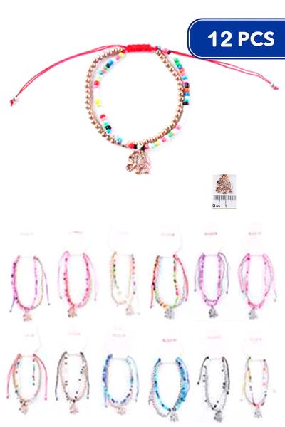 FASHION BEAD THREAD BRACELET (12 UNITS)