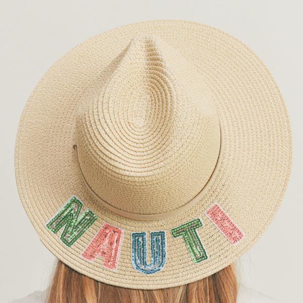SEQUIN LETTER NAUTI PANAMA HAT