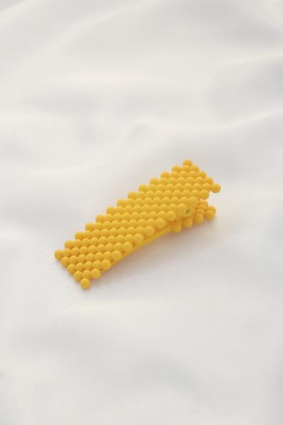 SMOOTH TEXTURE BALL PATTERN RECTANGLE HAIR CLIP