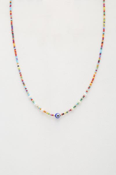 EYE BEAD DAINTY SEED BEAD NECKLACE