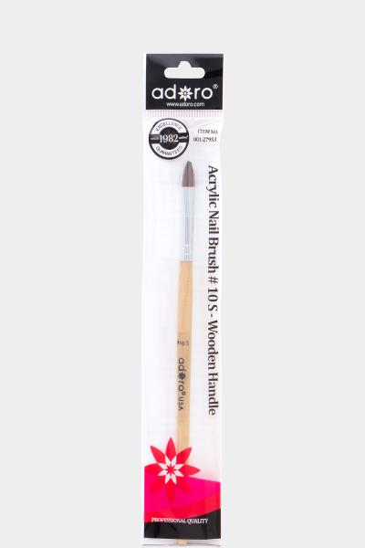 ADORO ACRYLIC NAIL BRUSH 10S WOODEN HANDLE