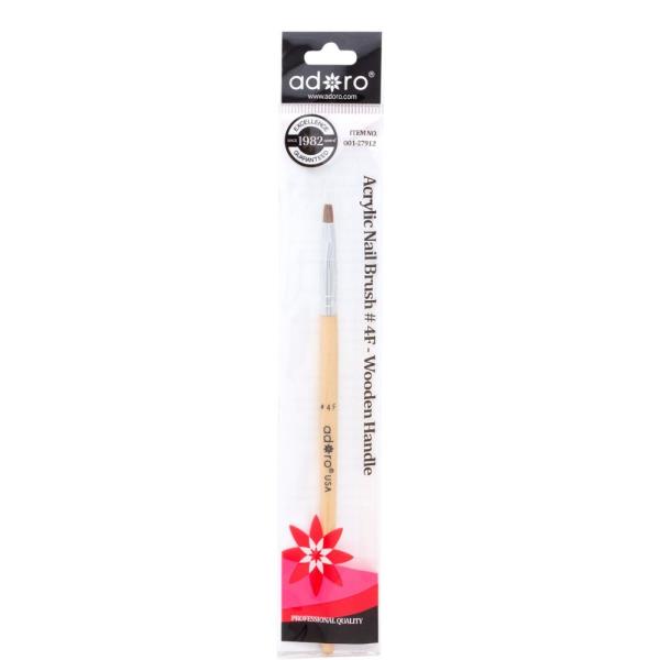 ADORO ACRYLIC NAIL BRUSH 4F WOODEN HANDLE