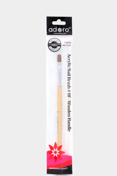ADORO ACRYLIC NAIL BRUSH 8F WOODEN HANDLE