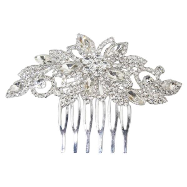 FLOWER RHINESTONE HAIR COMB
