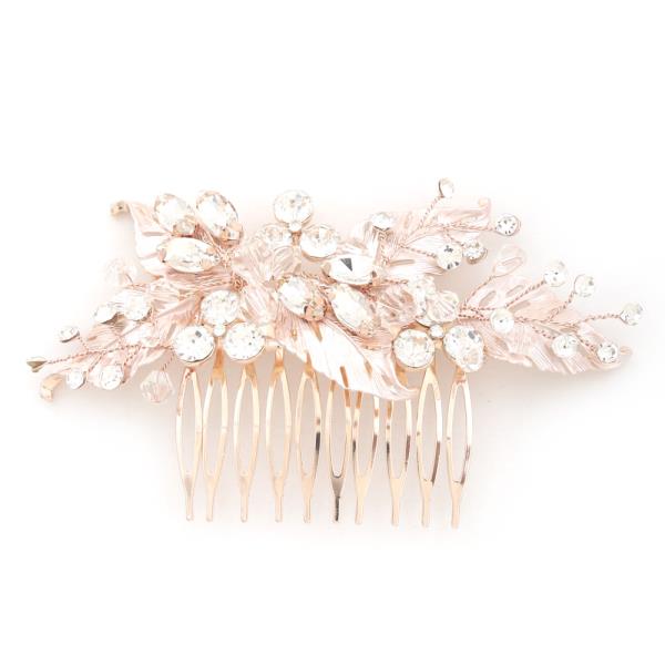 FLOWER RHINESTONE HAIR COMB