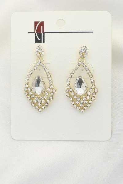 TEARDROP RHINESTONE DANGLE EARRING