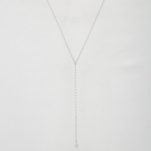 DAINTY CRYSTAL Y SHAPE NECKLACE