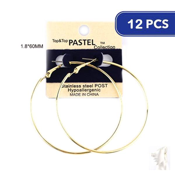 FASHION HOOP EARRING (12 UNITS)