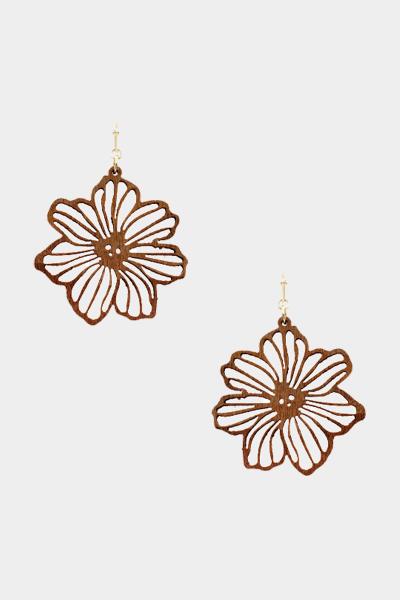 CUT PUT FLOWER DANGLE EARRING