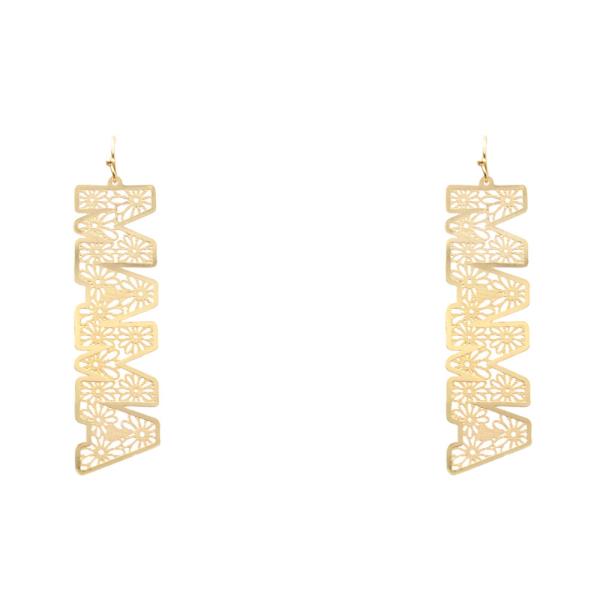 MAMA FLOWER PATTERN DANGLE EARRING